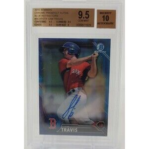 Sam Travis 2016 Bowman Chrome Blue Refractor Auto Rookie 85/150 BGS 9.5 GEM